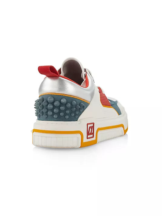 Christian Louboutin  Astroloubi Metallic Leather Studded Sneakers