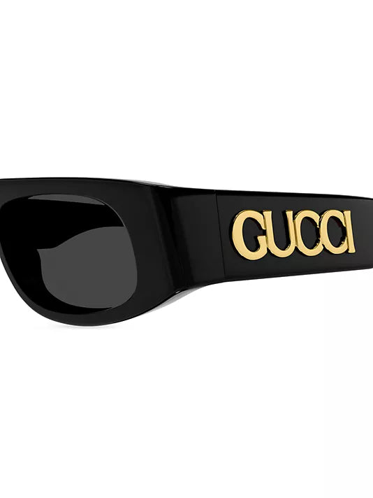 Gucci Logo Acetate Rectangle Sunglasses