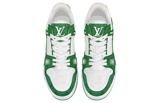 LOUIS VUITTON LV Trainers 'White with Green Monogram' 1A9JI1