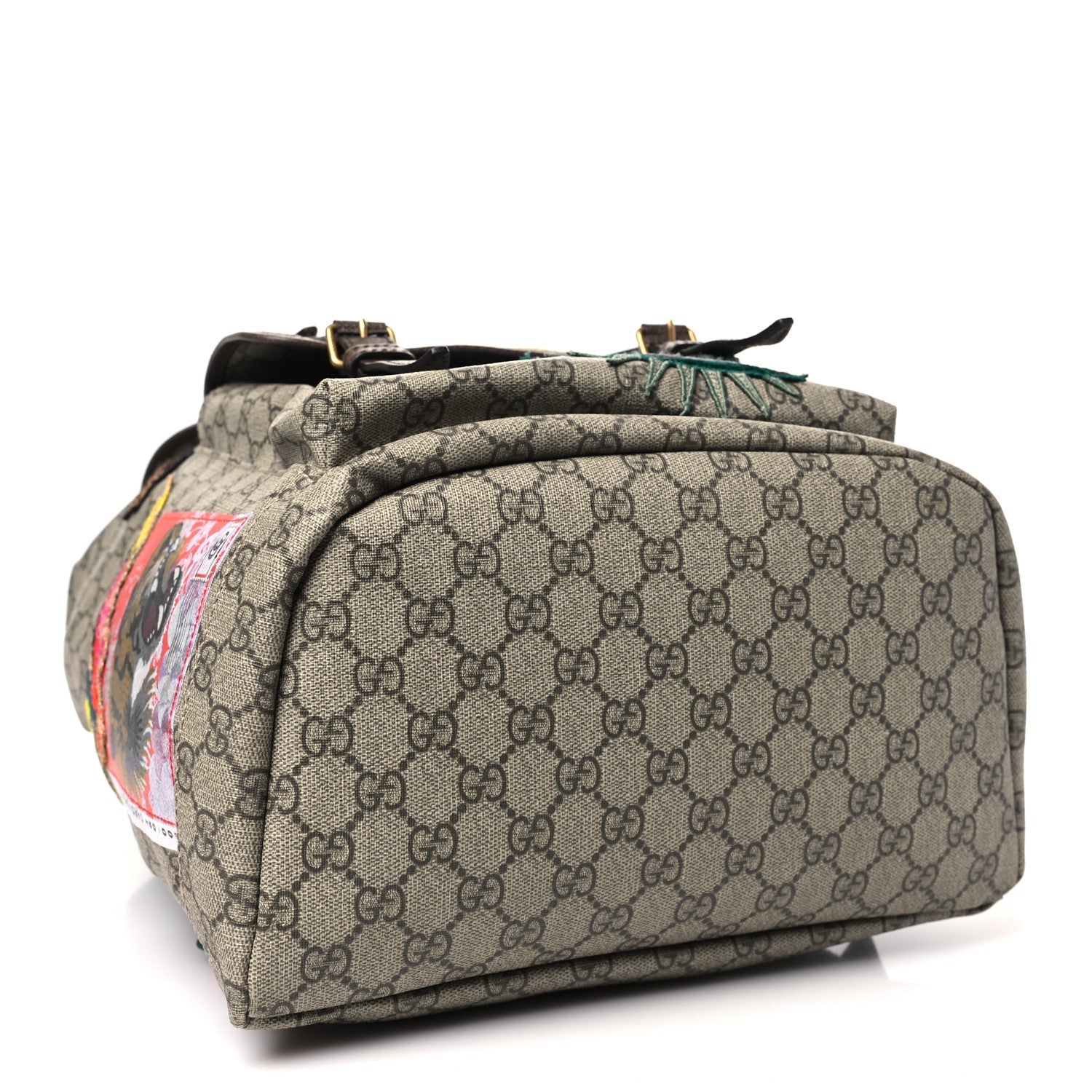 Gucci  Soft GG Supreme Monogram Courrier Web Double Buckle Backpack Beige New Acero