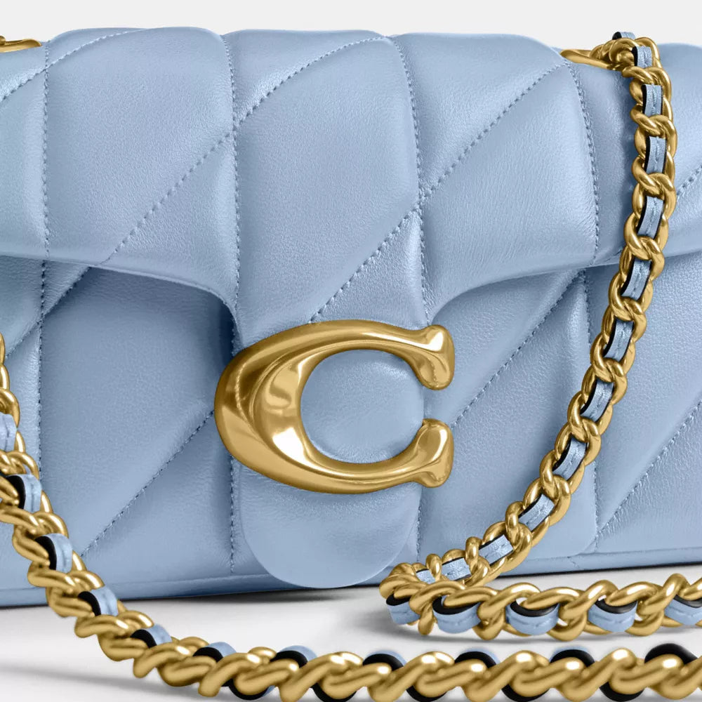 Coach Pillow Tabby 26 Quilted Leather Shoulder Bag – Sky Blue & Gold